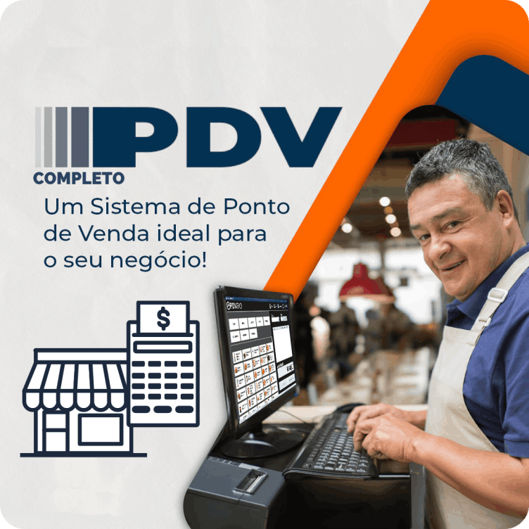 Loja Virtual, PDV, TopMaster, PDVRio, FastCaixa, Lite PDV, Répleis Contas, Grand Chef, Consumer com frente de caixa.